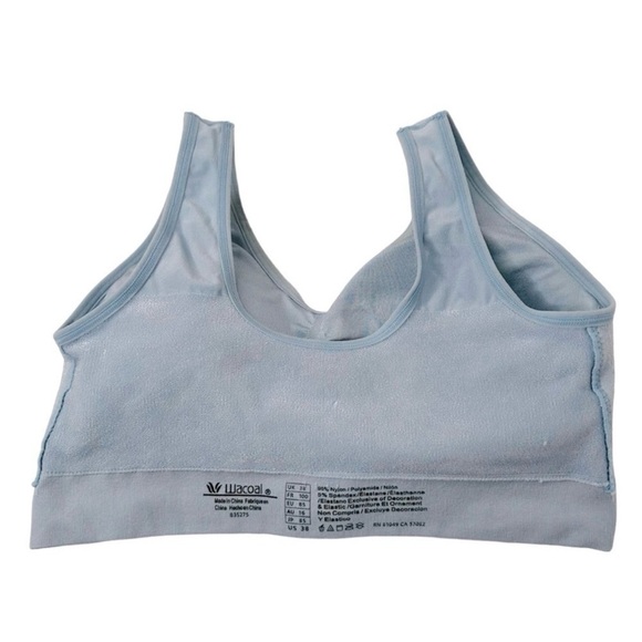 WACOAL Bralette Wireless Seamless cups Wide straps Slip over Light blue Size 38 - Picture 5 of 7